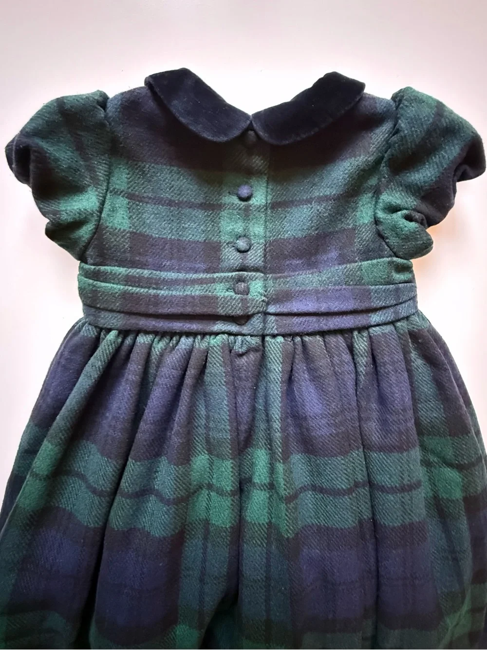 Ralph Lauren Baby Girl Plaid Smocked Dress & Bloomer - Size 12M
